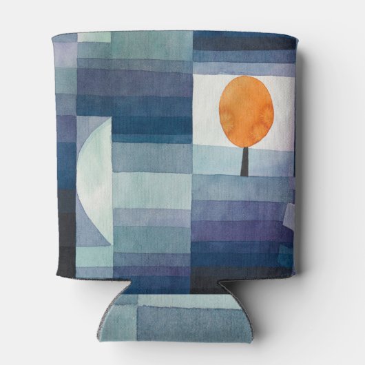 ポールクレー抽象芸術ツリーブルー絵画ズ 缶クーラー (裏面)