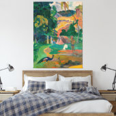 ポールゴーグインマタモエの風景と孔雀 キャンバスプリント (インサイチュ (寝室))