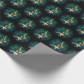 ポールスポーツダンスフィットネスマンダラフラワーグリーンブルー ラッピングペーパー (角)