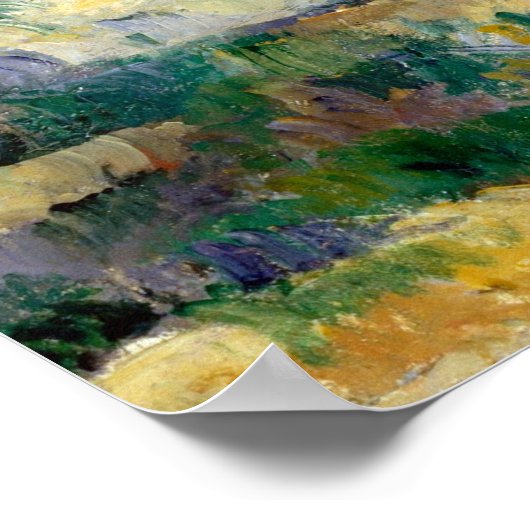 ポールセザンヌひびの入った壁のある家 ポスター (角)