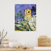 ポールセザンヌひびの入った壁のある家 ポスター (キッチン)