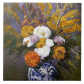 ポールセザンヌヴィンテージダリアがデルフトの花瓶に タイル (正面)