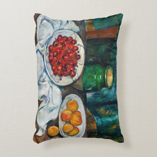 ポールセザンヌ-さくらんぼとピーチとの静物生活 アクセントクッション (正面(垂直))