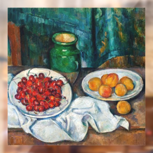 ポールセザンヌ-さくらんぼとピーチとの静物生活 ウィンドウサイン (シート2)