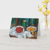 ポールセザンヌ-さくらんぼとピーチとの静物生活 カード (黄色い花)