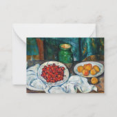 ポールセザンヌ-さくらんぼとピーチとの静物生活 ノートカード (正面)