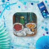 ポールセザンヌ-さくらんぼとピーチとの静物生活 ペーパープレート (パーティー)