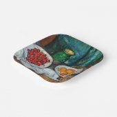 ポールセザンヌ-さくらんぼとピーチとの静物生活 ペーパープレート (傾斜あり)