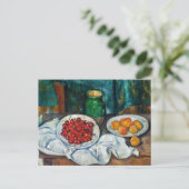 ポールセザンヌ-さくらんぼとピーチとの静物生活 ポストカード (スタンド正面)