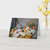 ポールセザンヌ – カーテン、ジュグ、フルーツボウル カード (黄色い花)