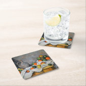 ポールセザンヌ – カーテン、ジュグ、フルーツボウル スクエアペーパーコースター (インサイチュ)