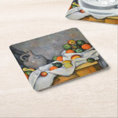 ポールセザンヌ – カーテン、ジュグ、フルーツボウル スクエアペーパーコースター (アングル)