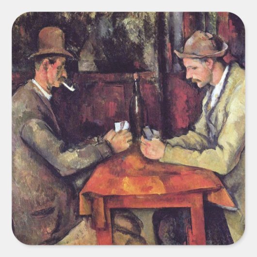 ポールセザンヌ – カードプレイヤーファインアート絵画 スクエアシール (正面)