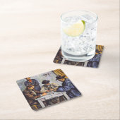 ポールセザンヌ – カードプレーヤー スクエアペーパーコースター (インサイチュ)