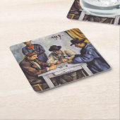 ポールセザンヌ – カードプレーヤー スクエアペーパーコースター (アングル)