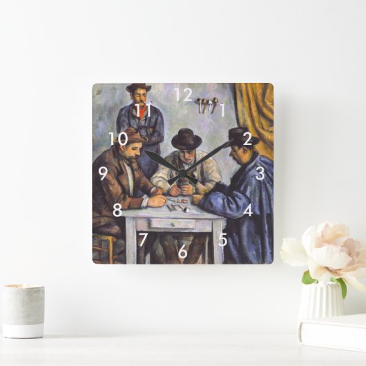 ポールセザンヌ – カードプレーヤー スクエア壁時計 (ホーム)