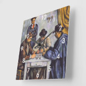 ポールセザンヌ – カードプレーヤー スクエア壁時計 (傾斜)