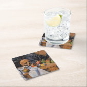 ポールセザンヌ – スティルライフとスカル スクエアペーパーコースター (インサイチュ)