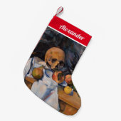 ポールセザンヌ – スティルライフとスカル スモールクリスマスストッキング (正面 (吊り時))