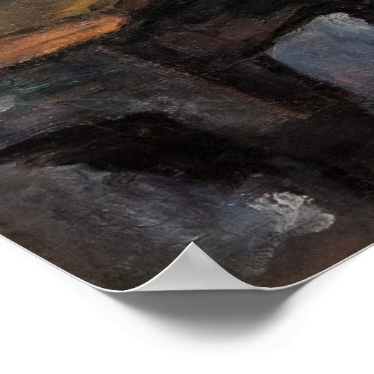 ポールセザンヌ-セザンヌ夫人がテーブルに寄り掛かる ポスター (角)