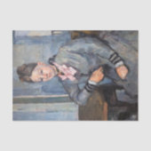 ポールセザンヌ-セザンヌ夫人がテーブルに寄り掛かる 薄葉紙 (正面)