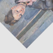 ポールセザンヌ-セザンヌ夫人がテーブルに寄り掛かる 薄葉紙 (詳細)