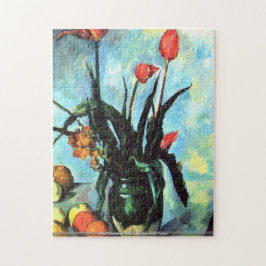 ポールセザンヌ-チューリップが付いている静物画のつぼ ジグソーパズル