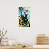 ポールセザンヌ – チューリップ付き静物瓶 ポスター (キッチン)