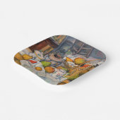 ポールセザンヌ – バスケットを持つ静物詩 ペーパープレート (傾斜あり)