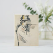 ポールセザンヌ – パイプを持った男 ポストカード (スタンド正面)