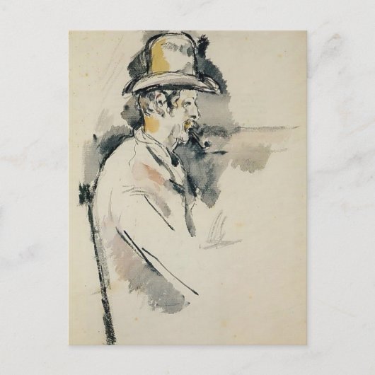 ポールセザンヌ – パイプを持った男 ポストカード (正面)
