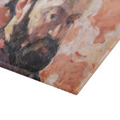 ポールセザンヌ – ピンクの背景を持つセルフポートレート カッティングボード (角)