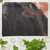 ポールセザンヌ – ピンクの背景を持つセルフポートレート キッチンタオル (折り畳み)