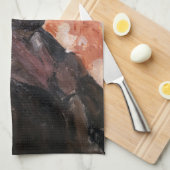 ポールセザンヌ – ピンクの背景を持つセルフポートレート キッチンタオル (四つ折り)