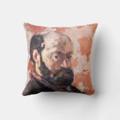 ポールセザンヌ – ピンクの背景を持つセルフポートレート クッション (裏面)