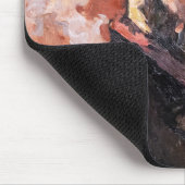 ポールセザンヌ – ピンクの背景を持つセルフポートレート マウスパッド (コーナー)