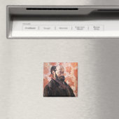 ポールセザンヌ – ピンクの背景を持つセルフポートレート マグネット (インサイチュ (食洗機))