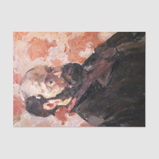 ポールセザンヌ – ピンクの背景を持つセルフポートレート 薄葉紙 (正面)