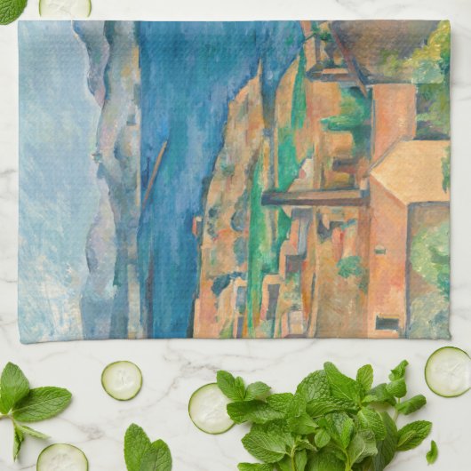 ポールセザンヌ – マルセイユ湾,エスタケから見る キッチンタオル (折り畳み)