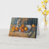 ポールセザンヌ – ミルクジュグとフルーツを使った静物詩 カード (黄色い花)
