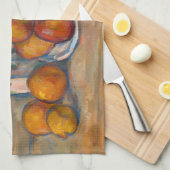 ポールセザンヌ – ミルクジュグとフルーツを使った静物詩 キッチンタオル (四つ折り)