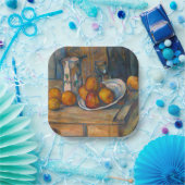 ポールセザンヌ – ミルクジュグとフルーツを使った静物詩 ペーパープレート (パーティー)