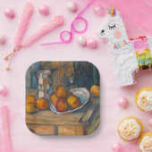 ポールセザンヌ – ミルクジュグとフルーツを使った静物詩 ペーパープレート (パーティー)