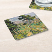 ポールセザンヌ – モンサントビクトワールとヴィアドクト スクエアペーパーコースター (アングル)
