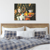 ポールセザンヌ – リンゴと桃を持つ静かな生活 キャンバスプリント (インサイチュ (寝室))