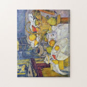 ポールセザンヌ-果物かごが付いている静物画 ジグソーパズル (縦)