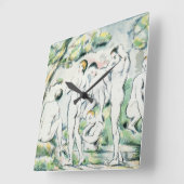 ポールセザンヌ|水浴者、小さいプレート スクエア壁時計 (傾斜)