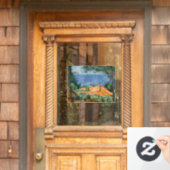 ポールセザンヌ – 赤い屋根とエスタケ ウィンドウサイン (ホームデコレーション)