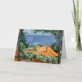 ポールセザンヌ – 赤い屋根とエスタケ カード