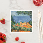 ポールセザンヌ – 赤い屋根とエスタケ スタンダードカクテルナプキン (インサイチュ)